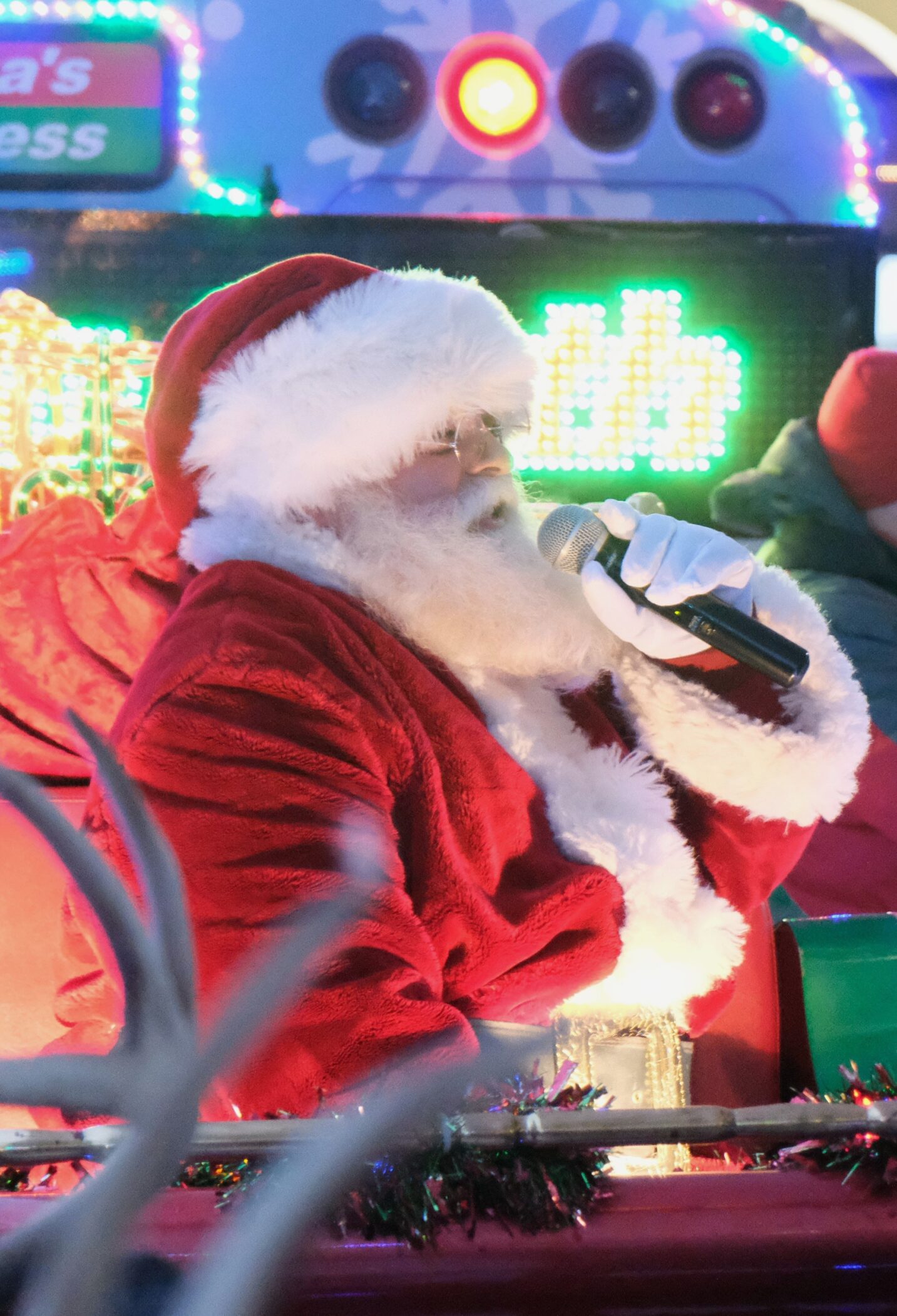 Santa Holiday Bus stop at Navy Pier